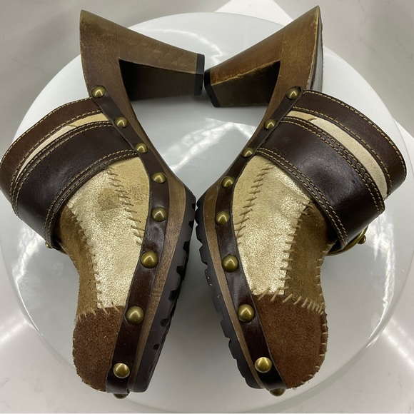 Coach Sebrina leather/suede patchwork mule heels Size 7.5 - Picture 6 of 9